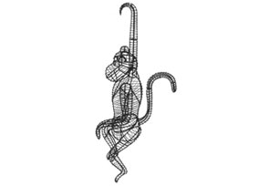 Monkey Hanging, 14 inch  (Frame) 14 inch  x 6 inch  x 7 inch