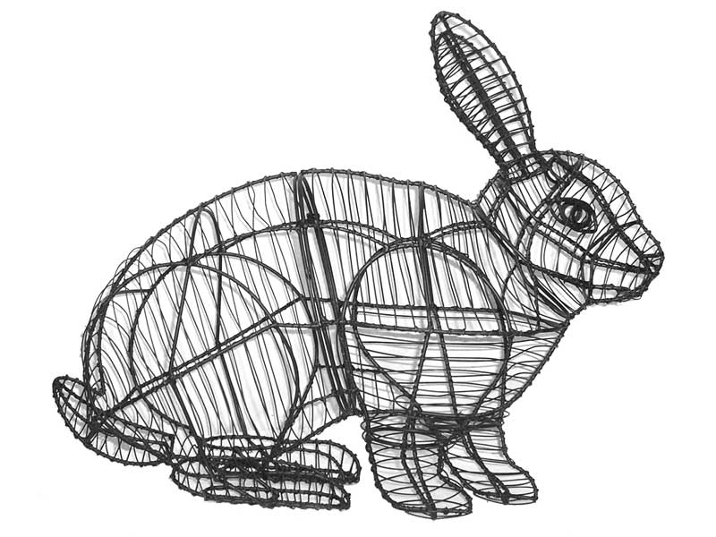 Rabbit, Hopping, 13 inch  (Frame) 13 inch  x 17 inch  x 7 inch