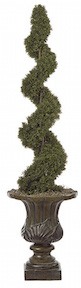 4 Foot Outdoor Artificial Cedar Spiral Topiary Tree