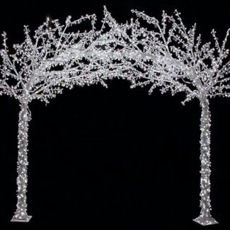 Arch Acrylic Beaded  Connected Trees 9 feet in Length x 8 Height with 10800 Crystal Lights | TOPIARYTREE.NET