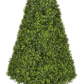 38 inch Polyblend (Plastic) English Boxwood Pyramid Topiary