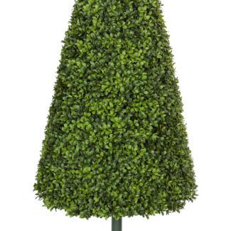 34 inch Polyblend (Plastic) English Boxwood Cone Topiary | TOPIARYTREE.NET