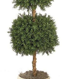 Artificial Topiary Trees, Outdoor Topiary, 4 feet Double Boxwood Ball Topiary