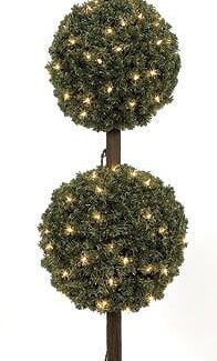 5 Foot Triple Ball Pine Topiary with Lights | TOPIARYTREE.NET