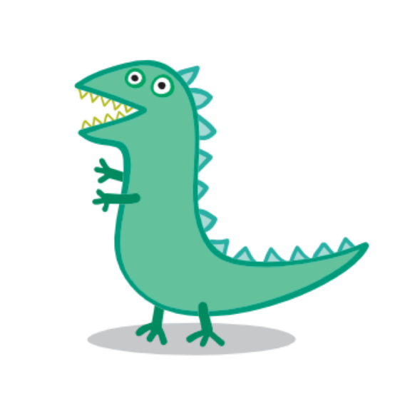 Cartoon dinosaur drawing used as the design reference for the shaped topiary