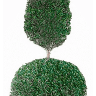 Preserved Cone and Ball Topiary 60 inches in Juniper Foliage | TOPIARYTREE.NET