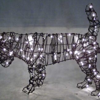 Beagle Wire Frame Topiary, 21 inch   (Lit) 21 inch  x 24 inch  x 7 inch | TOPIARYTREE.NET