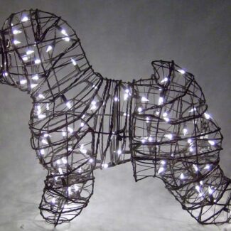 Bichon Frise Wire Frame Topiary, 19 inch   (Lit) 19 inch  x 24 inch  x 10 inch | TOPIARYTREE.NET