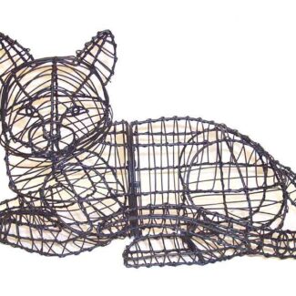 Cat Lying, 10 inch (Frame) 10 inch x 15 inch x 9 inch | TOPIARYTREE.NET