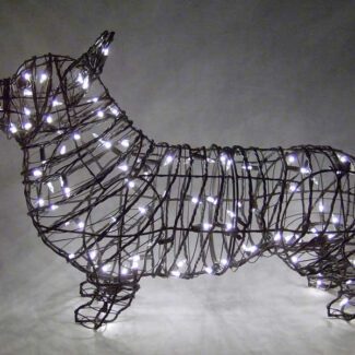 Corgi Frame Wire Topiary, 17 inch   (Lit) 17 inch  x 28 inch  x 9 inch