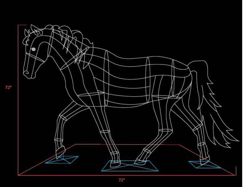 life-sjze-horse-topiary-frame