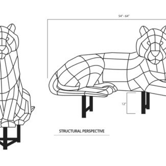 Lifesize Topiary Tigers - Sitting, Wire Frame | TOPIARYTREE.NET