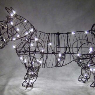 Wire Frame Topiary Scottie, 18 inch  (Lit) 18 inch  x 25 inch  x 8 | TOPIARYTREE.NET