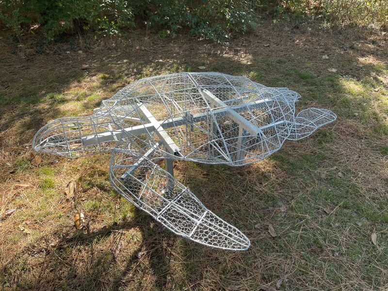 Bare Wire, Galvanized, Green in place