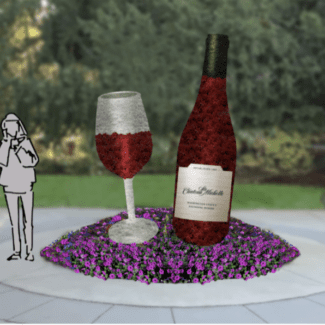 18 Foot Topiary Wine Glass and Bottles | TOPIARYTREE.NET