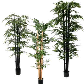 8' PTD GIANT TRUNK BAMBOO TREE X3 W/1216LVS COLORS: BLK, NAT | TOPIARYTREE.NET