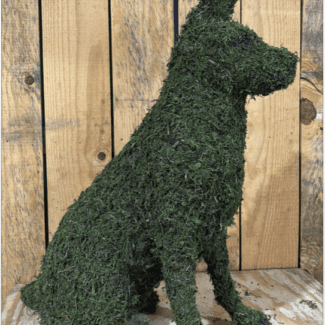 36-inch - Sitting German Shepherd Topiary - Moss Covered | TOPIARYTREE.NET