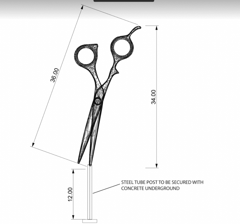 scissors topiary CAD design