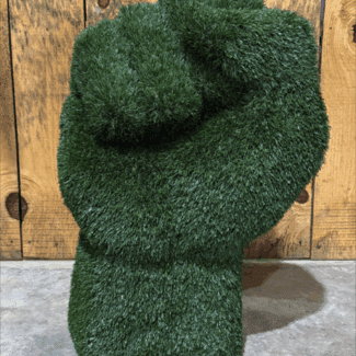 36-inch HandFist Grass Topiary + White Base | TOPIARYTREE.NET
