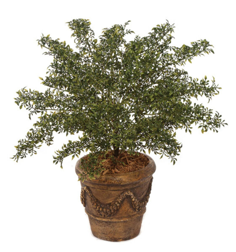 24 inch Polycasie Bush in a Pot - Outdoor Polyblend Foliage
