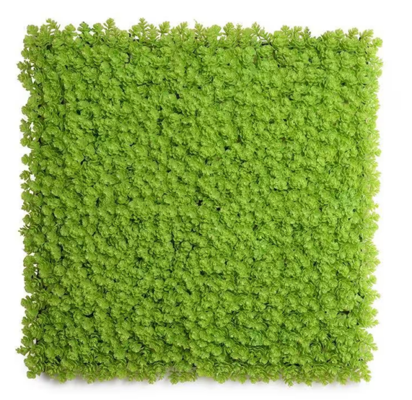 Lime-green sedum foliage swatch referenced for the lemur topiary's finish