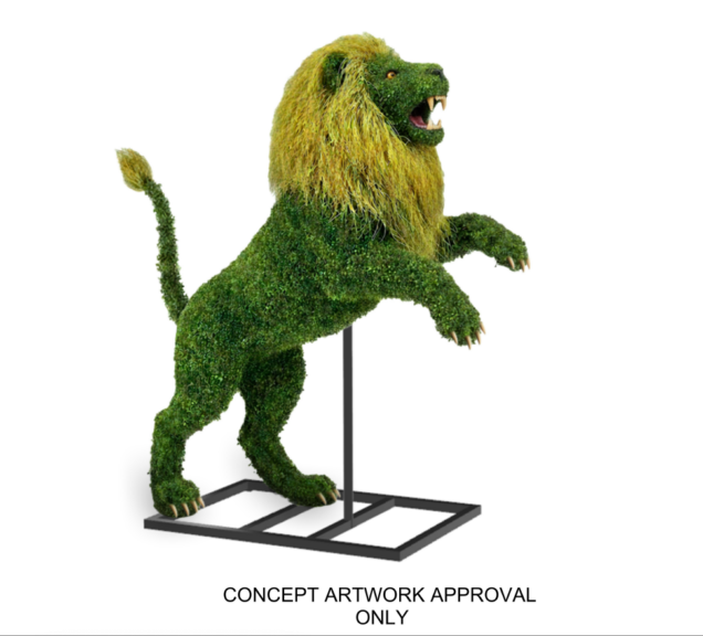 CAD design drawing for the lion topiary frame