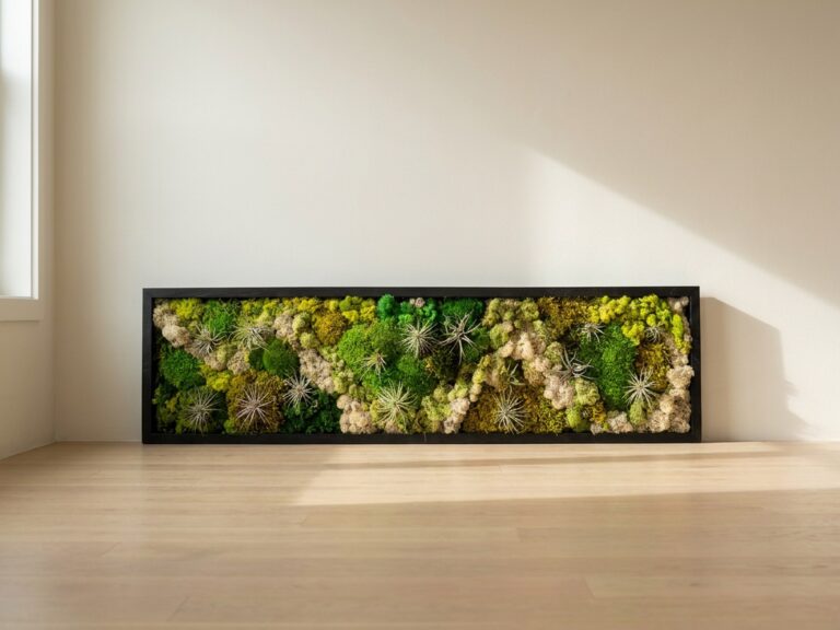 14x48 Preserved Moss & Air Plant Wall Art