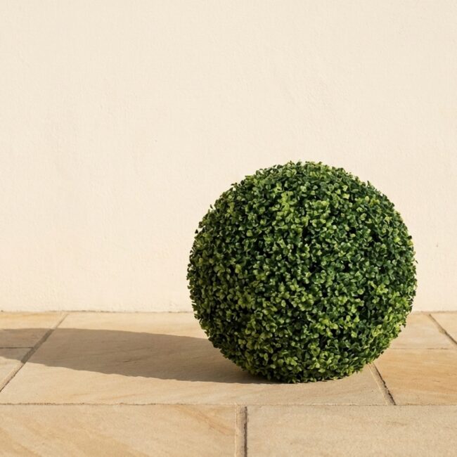 Outdoor Traditional Boxwood Ball Topiary, 15 in