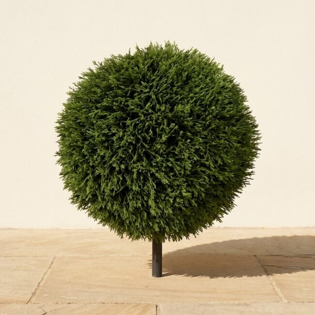 Ultraviolet Cedar Ball Topiary, 18 Inch