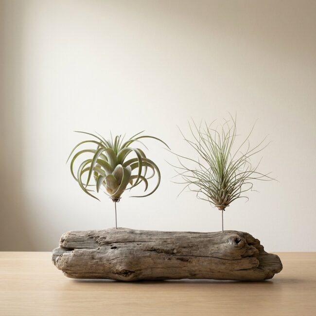 Two Air Plants on Natural Driftwood, Centerville Beach CA