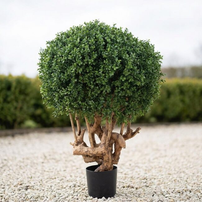 Artificial Boxwood Ball Topiary, 35 Inch