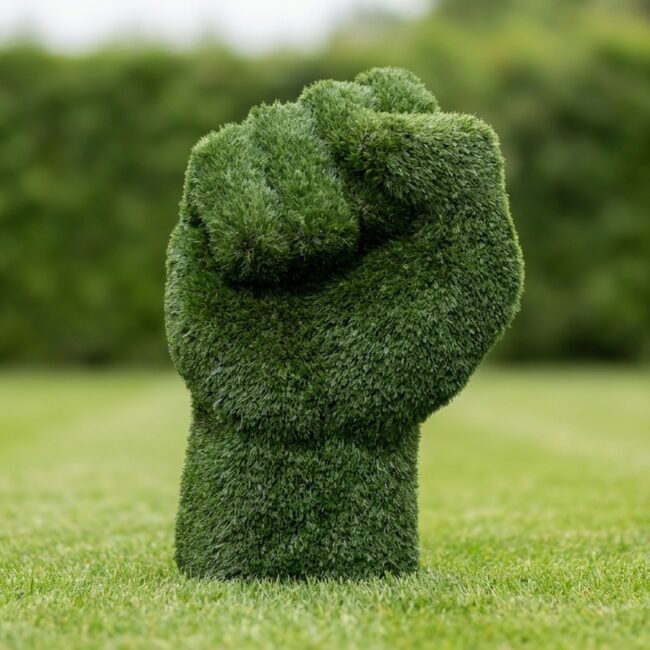 Raised Fist Grass Topiary, 36 in