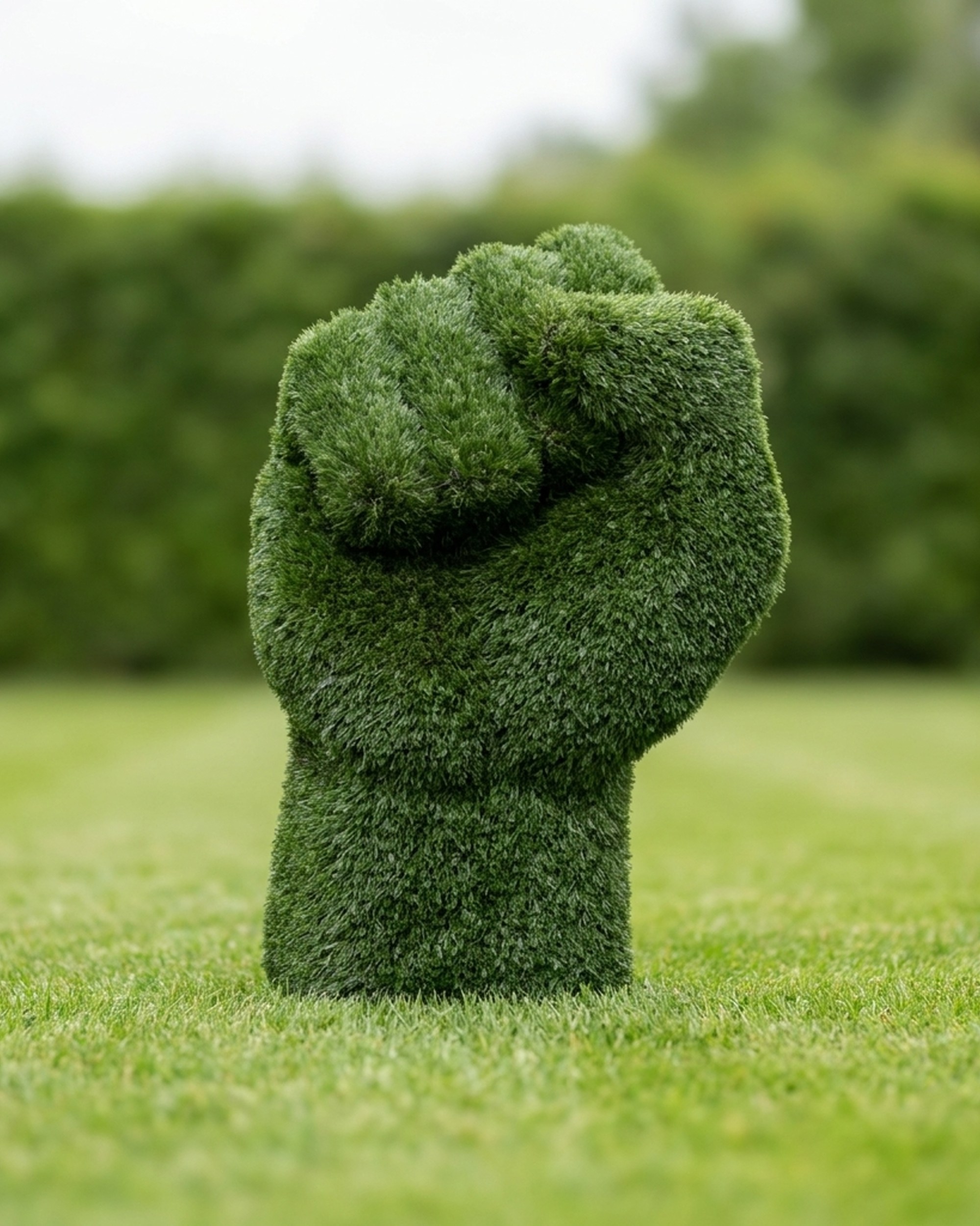 Raised Fist Grass Topiary, 36 in Raised Fist Grass Topiary, 36 in