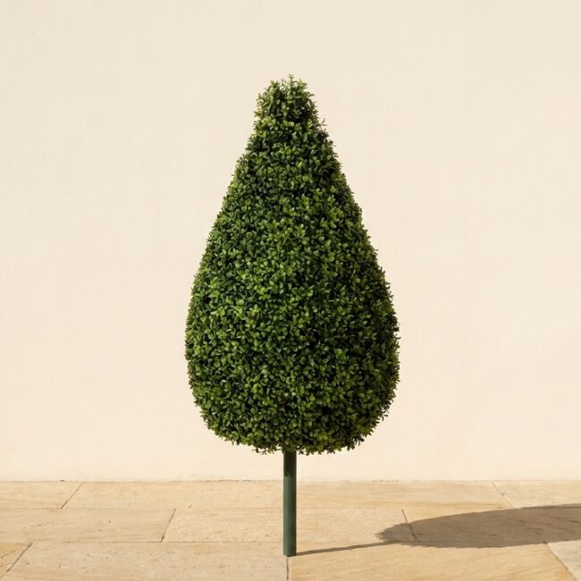 36-Inch Artificial English Boxwood Teardrop Topiary