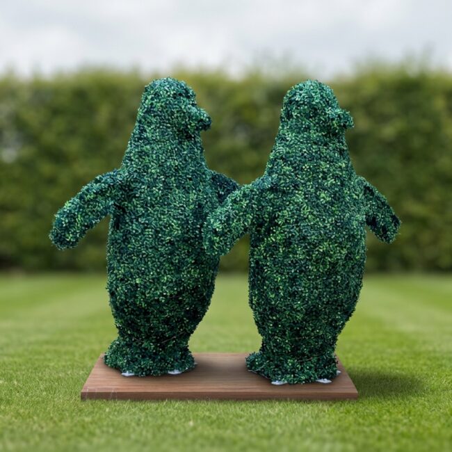 Penguins Holding Hands Topiary, 4 ft