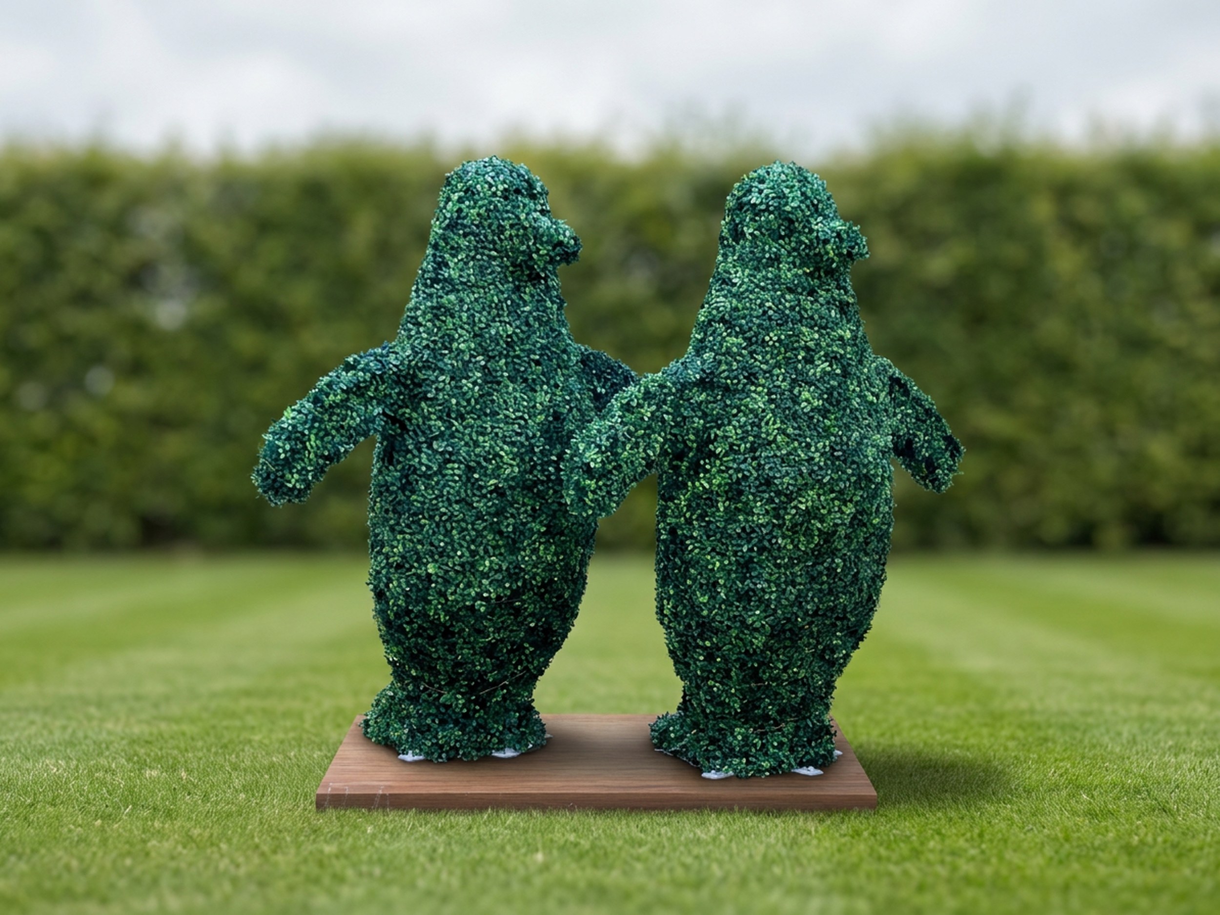 Penguins Holding Hands Topiary, 4 ft