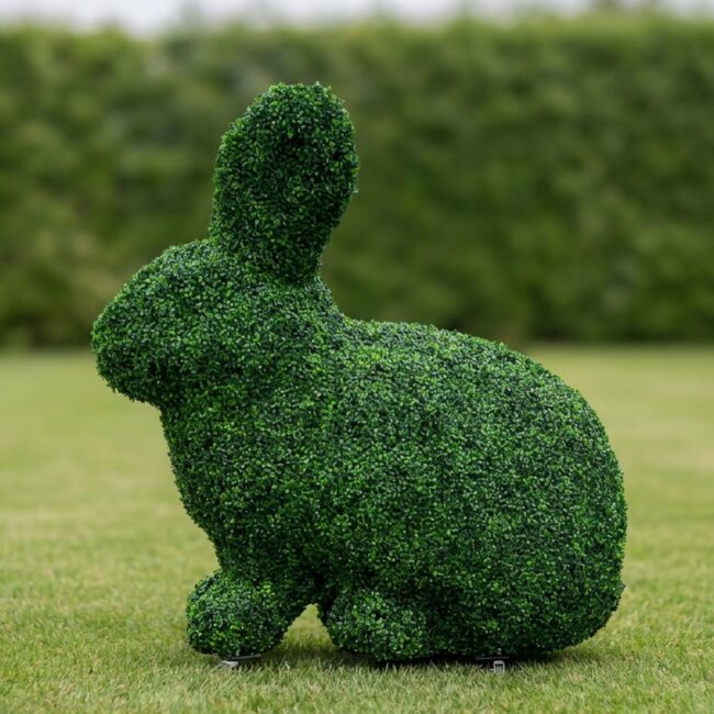 Rabbit Topiary, 6 ft, Wrapped in Outdoor Boxwood