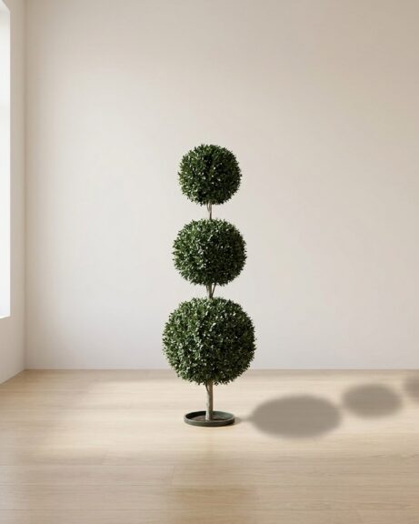 Preserved Boxwood Triple Ball Topiary, 60 inch