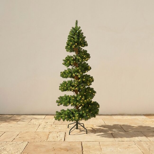 7 Foot Unlit PVC Spiral Spruce Topiary Tree