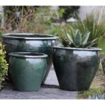 Fish Bowl Planter — Set of 3 — Peacock Green