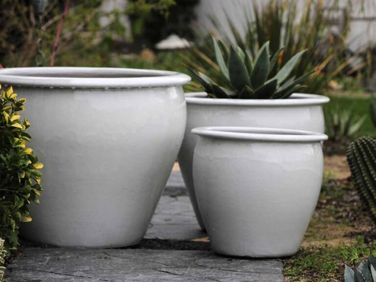 Fish Bowl Planter, Set of 3: White White