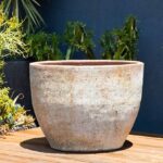 Extra Large Rimless Parco Planter — Set of 3 — Heirloom White