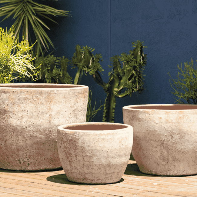 Extra Large Rimless Parco Planter — Set of 3