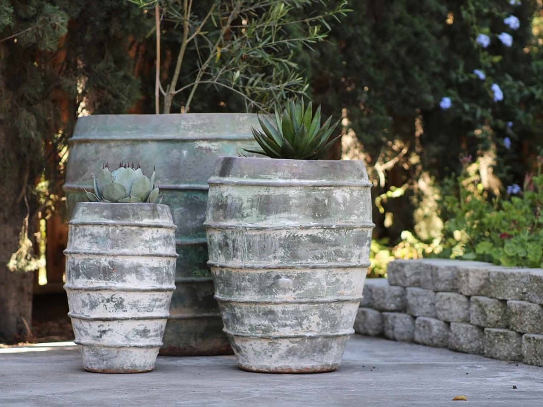 Lined Jar Planter — Set of 3