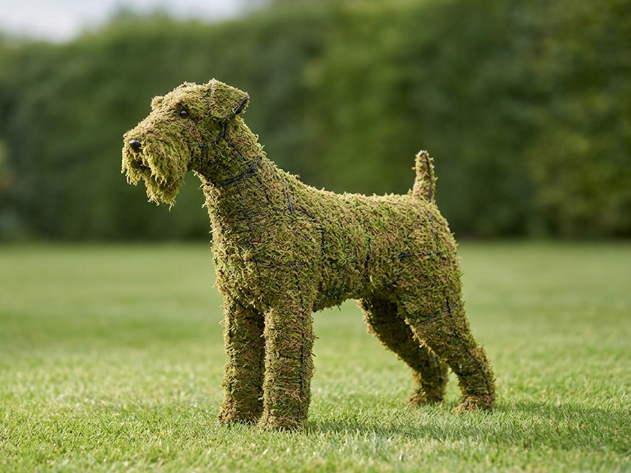 Airedale Topiary, Mossed, 32 in Airedale Topiary, Mossed, 32 in