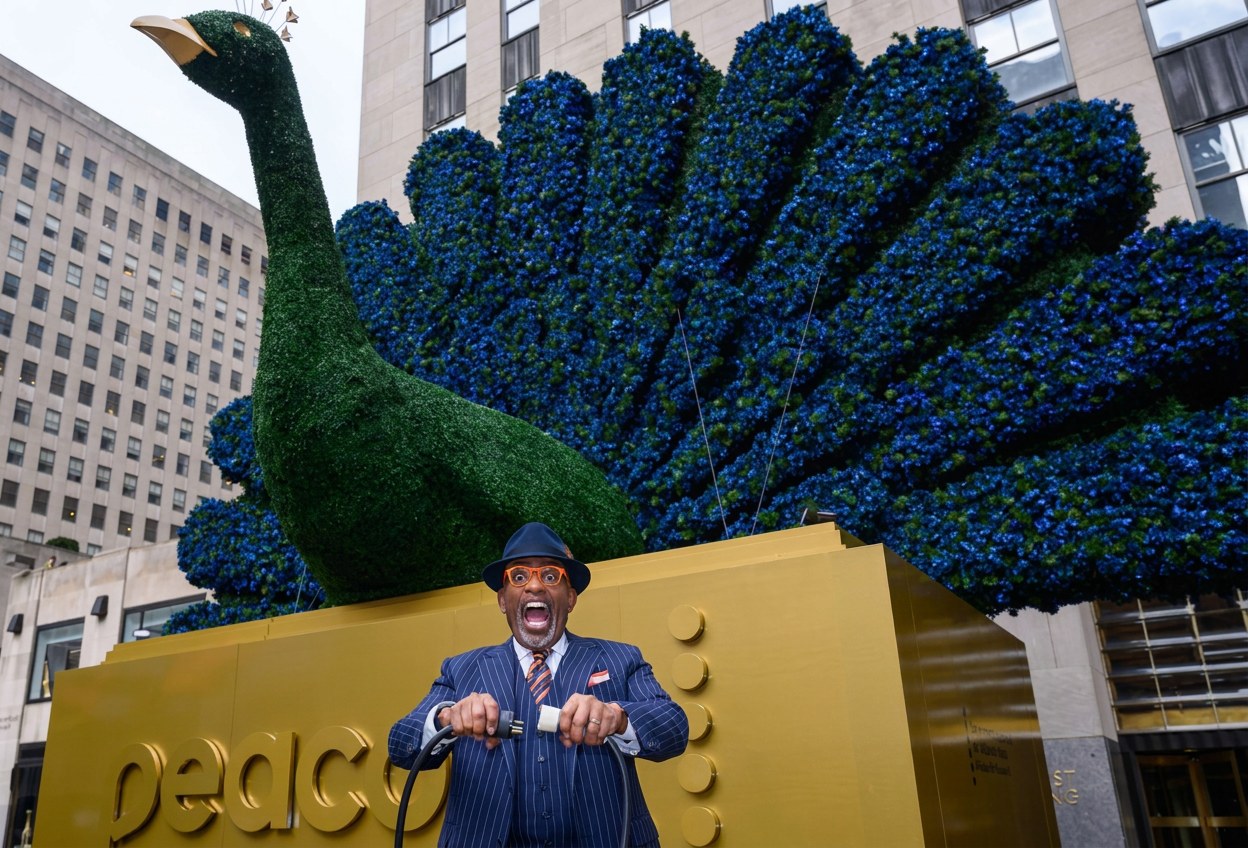 Al Roker lit it on the Today Show, January 16, 2020 — fifteen thousand pounds of sculpture carrying more than 11,000 LED lights.