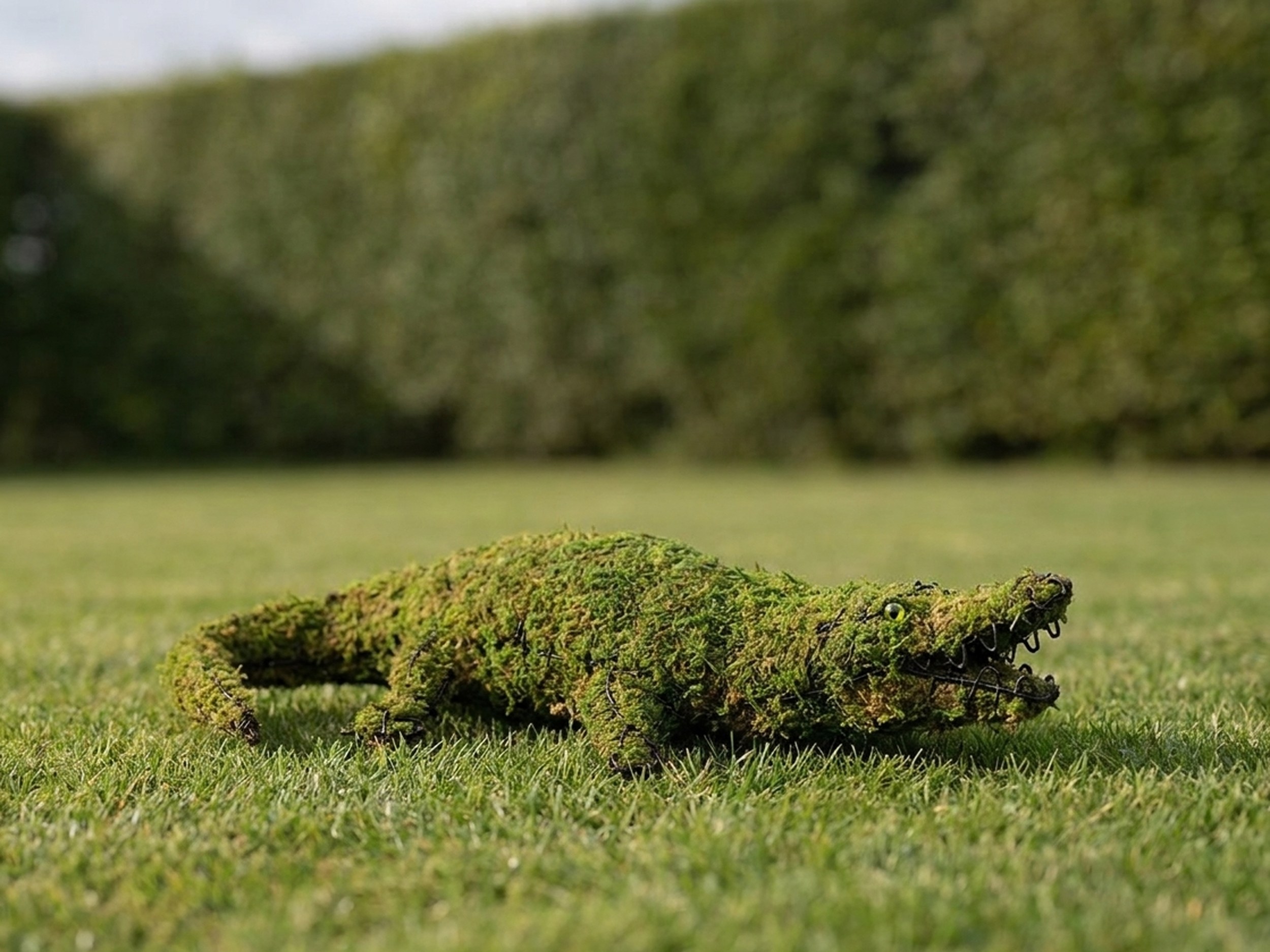 Alligator Long Topiary, Mossed, 49 in