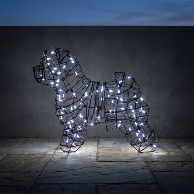 Bichon Frise Topiary, 19 Inch (Lit)