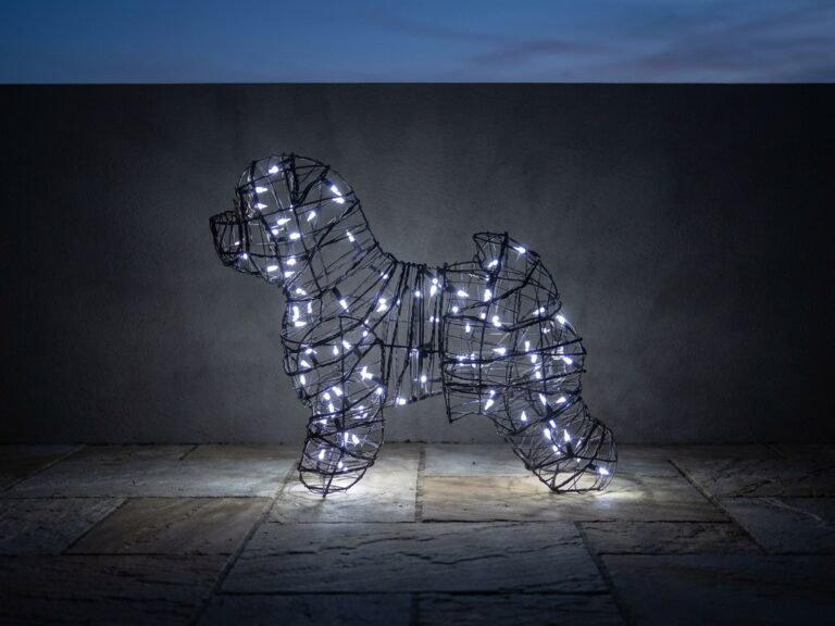 Bichon Frise Topiary, 19 Inch (Lit)