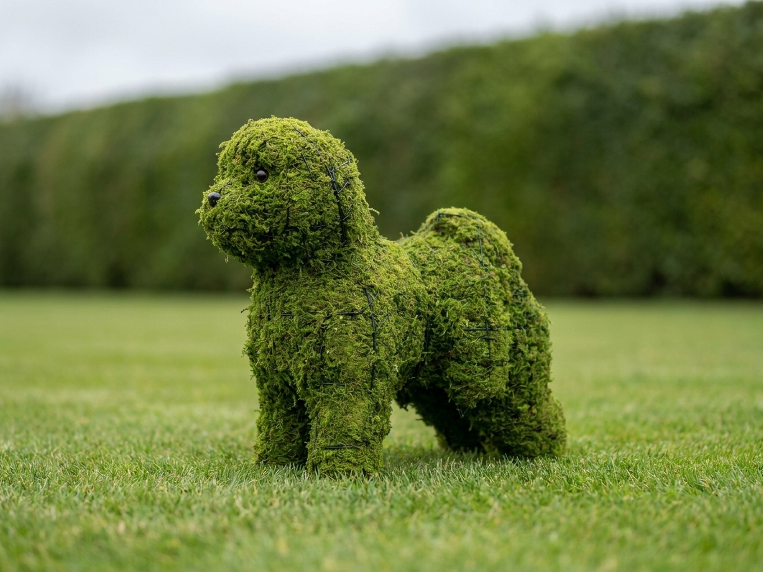 Bichon Frise Topiary, 19 in (Mossed)